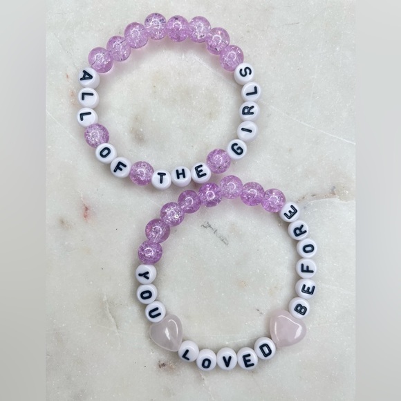 handmade Jewelry - Taylor Swift “All Of The Girls You Loved Before” Bracelet with Rose Quartz